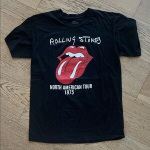 The Rolling Stones Black Cotton Blend Tee. Size medium.